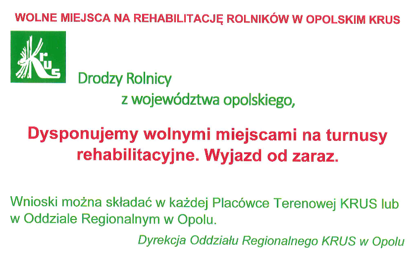 Wolne Miejsca Na Rehabilitację – Krus Opole